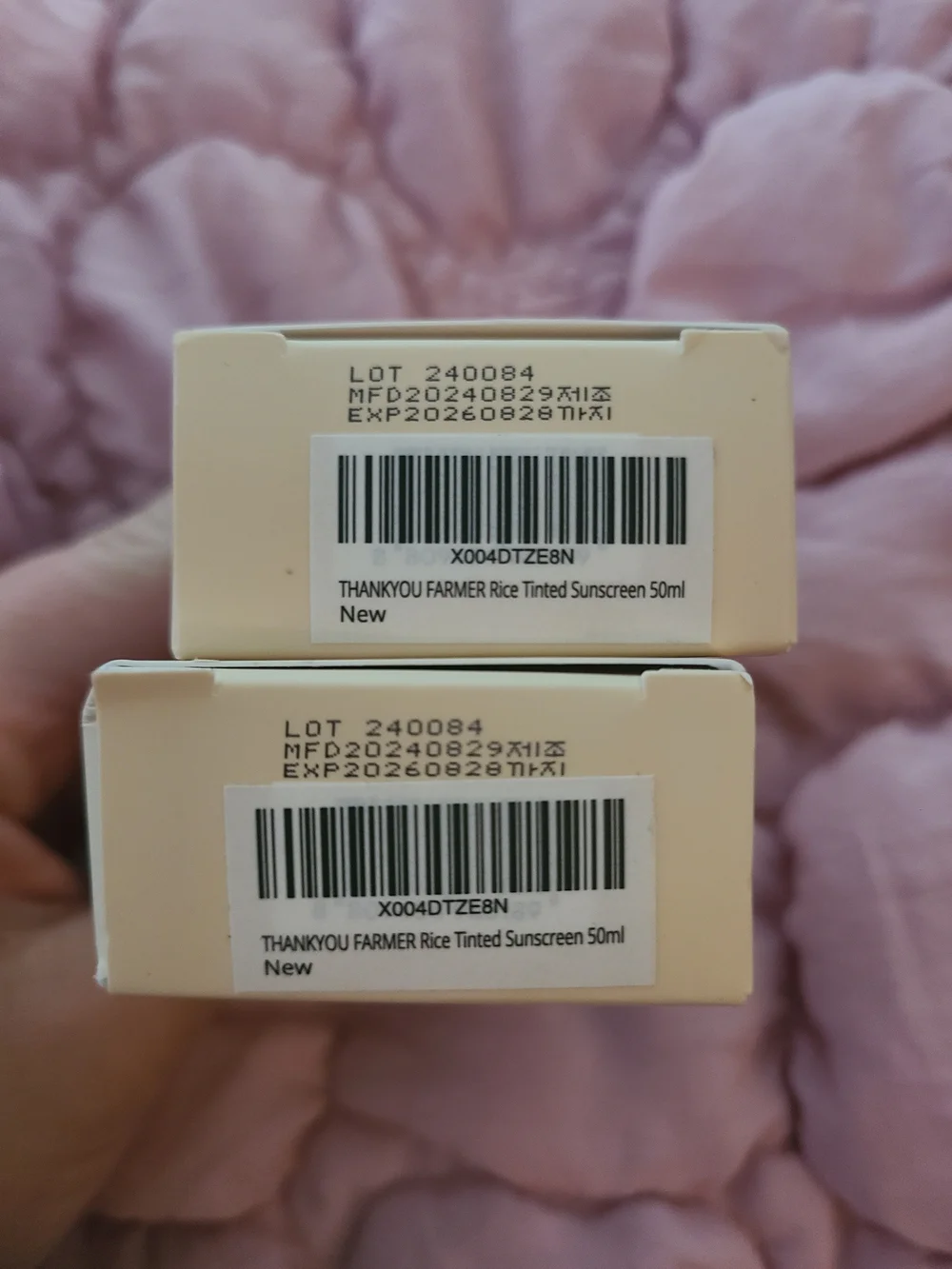 2pk THANKYOU FARMER Sun Project Rice Tinted Mineral Sunscreen SPF40 Exp 8/26